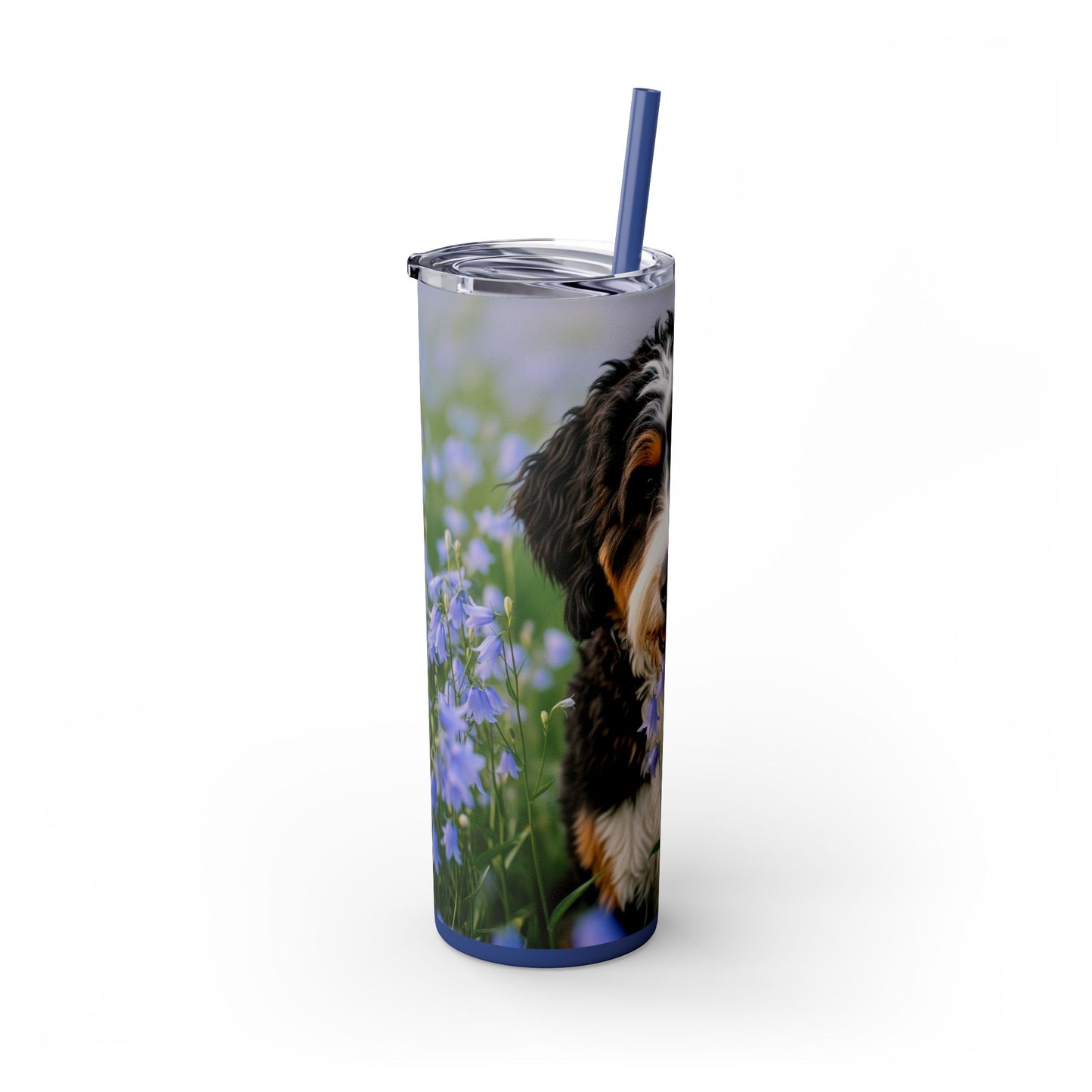 Bernedoodle Skinny Tumbler with Straw, 20oz