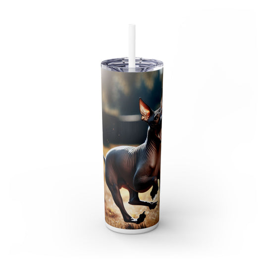 American Hairless Terrier Tumbler with Straw, 20oz