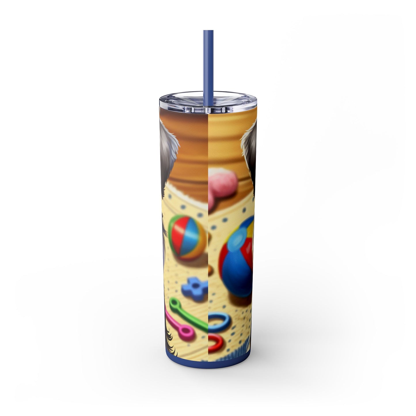 Miniature Schnauzer Skinny Tumbler with Straw, 20oz