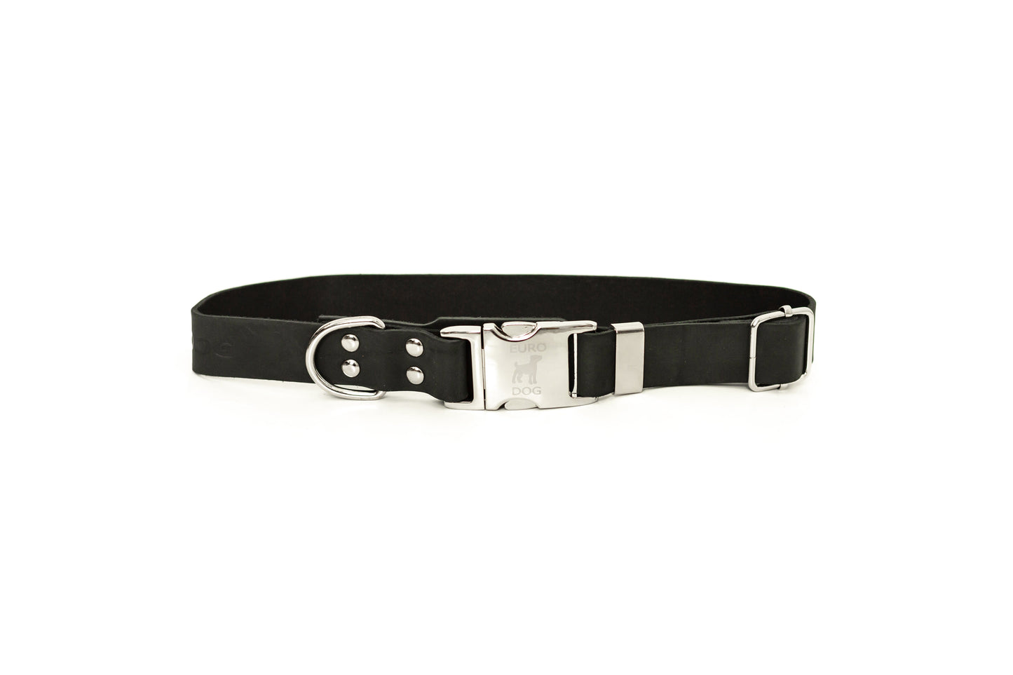 Collar para perro de cuero negro medianoche de estilo moderno y liberación rápida
