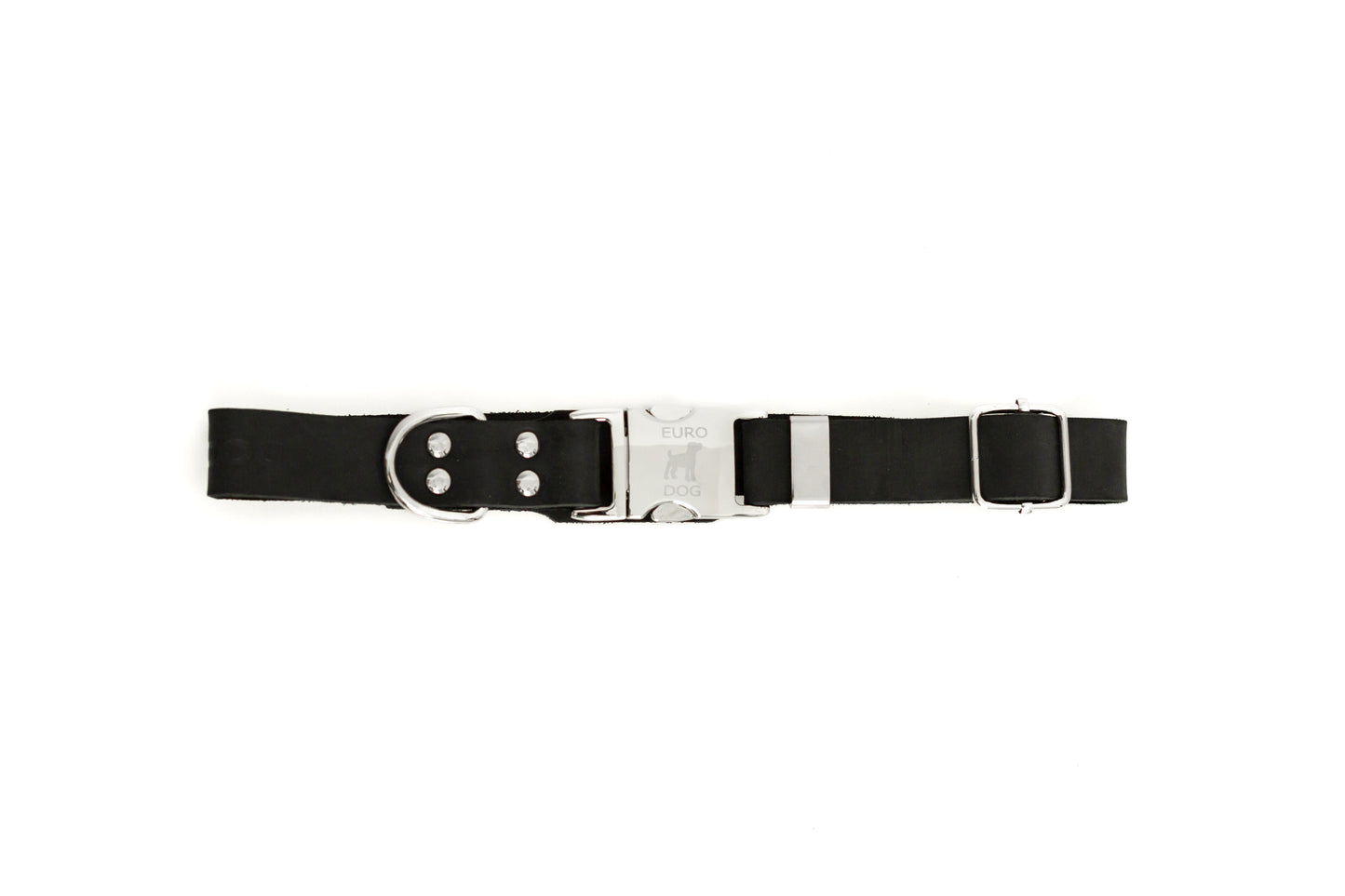 Collar para perro de cuero negro medianoche de estilo moderno y liberación rápida