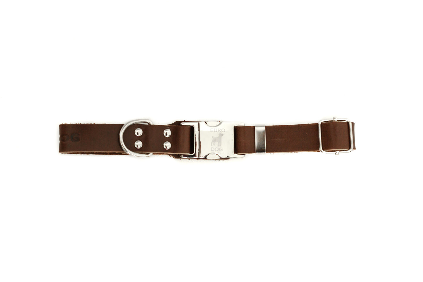 Collar para perro de cuero color chocolate de liberación rápida y estilo moderno
