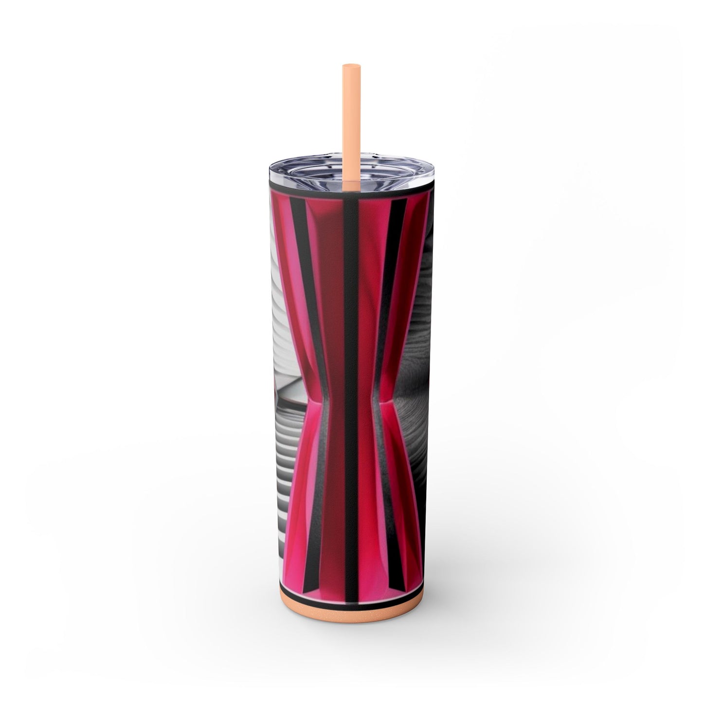 Optical Illusion Skinny Tumbler with Straw, 20oz