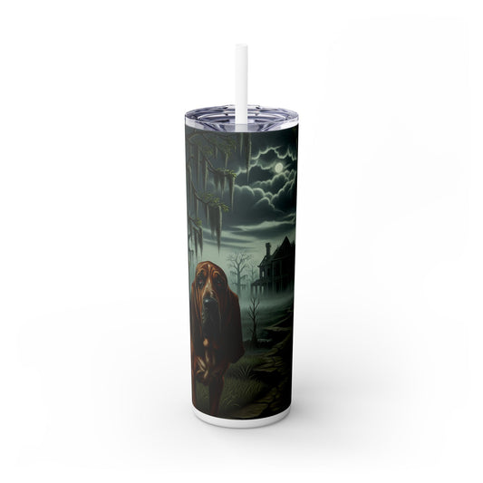 Bloodhound Skinny Tumbler with Straw, 20oz