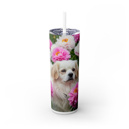 Tibetan Spaniel Tumbler with Straw, 20oz