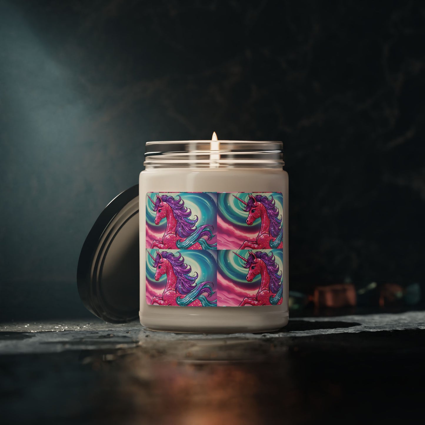 Glittery Psychedelic Unicorn- Scented Soy Candle, 9oz