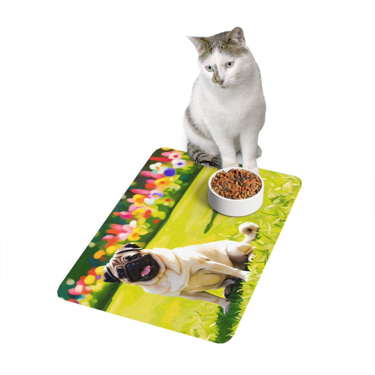 Pet Food Mat (12x18) - Pug