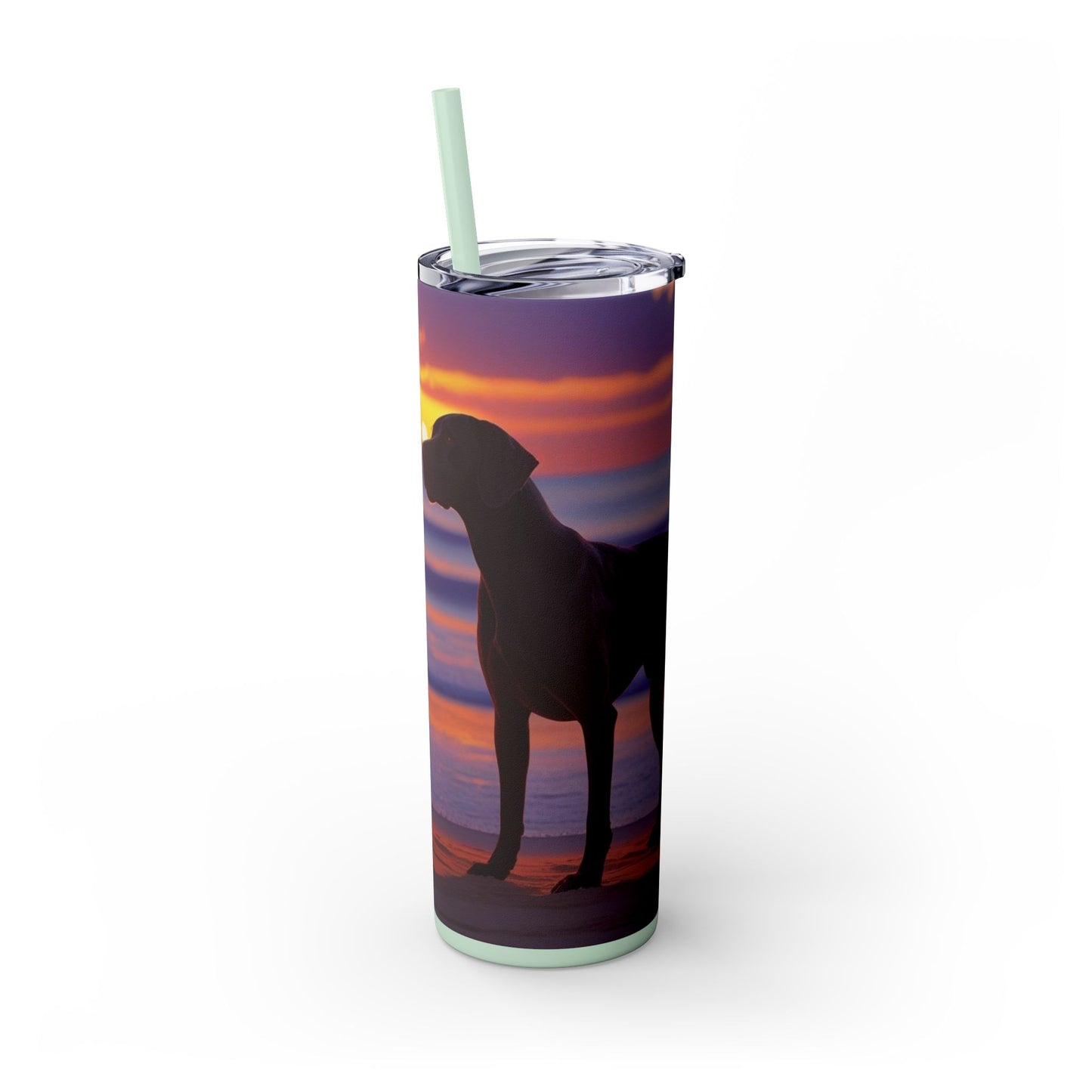 German Shorthaired Pointer Love Skinny Tumbler with Straw, 20oz
