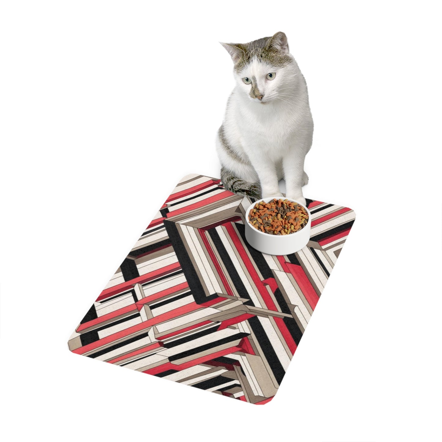 Pet Food Mat (12x18) - Optical Illusion