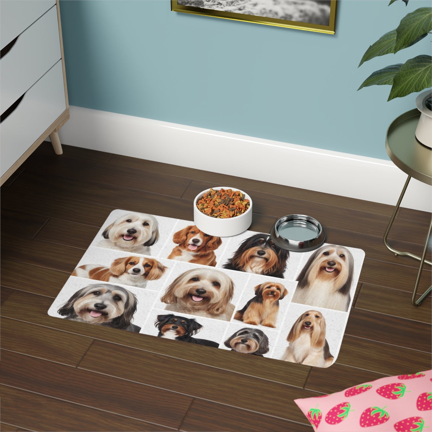 Pet Food Mat (12x18) - Longhaired Dogs