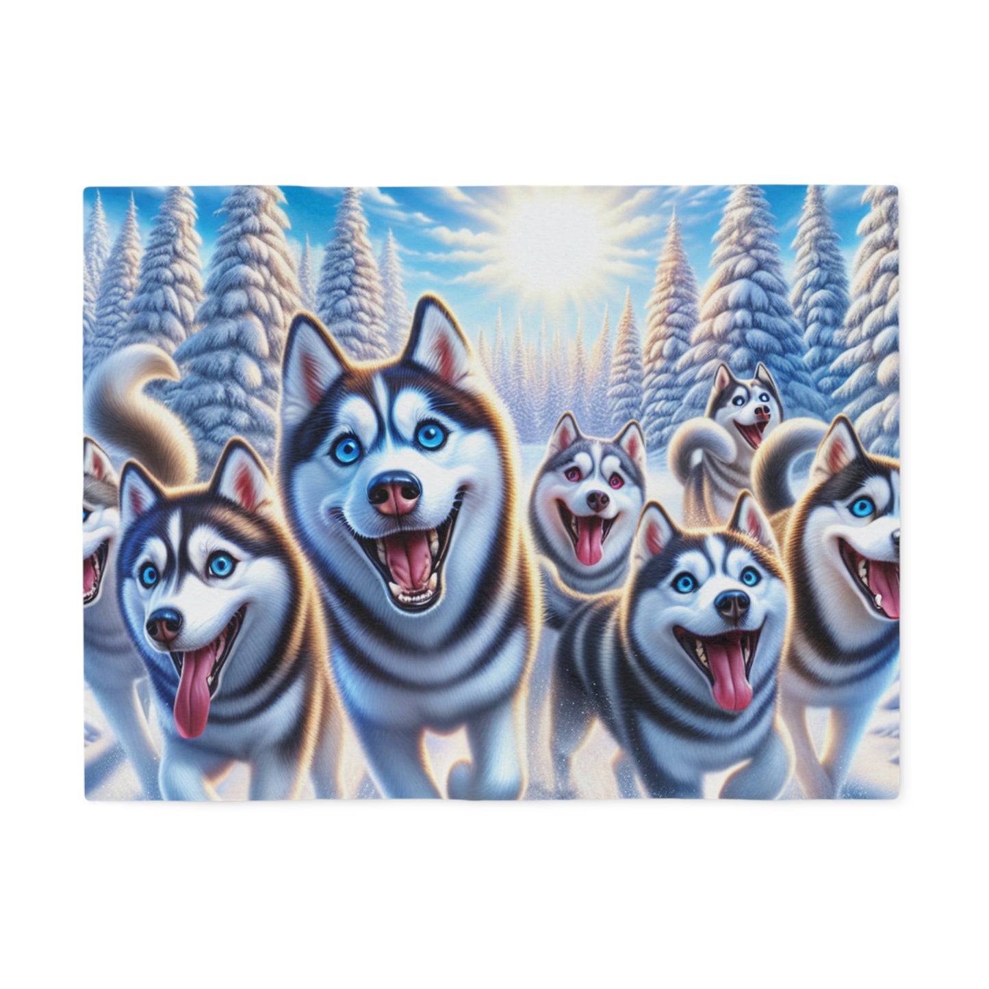 Manta de sudadera con diseño de husky siberiano