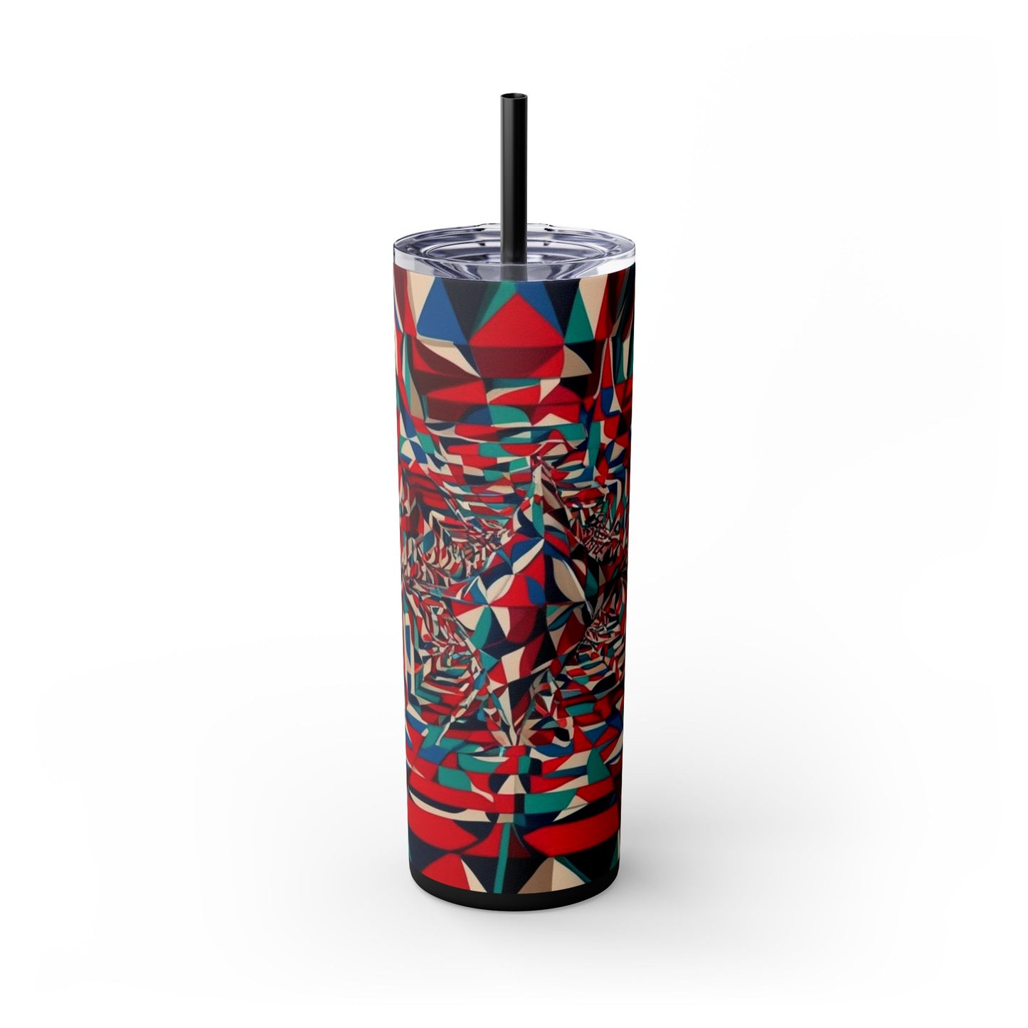 Optical Illusion Skinny Tumbler with Straw, 20oz