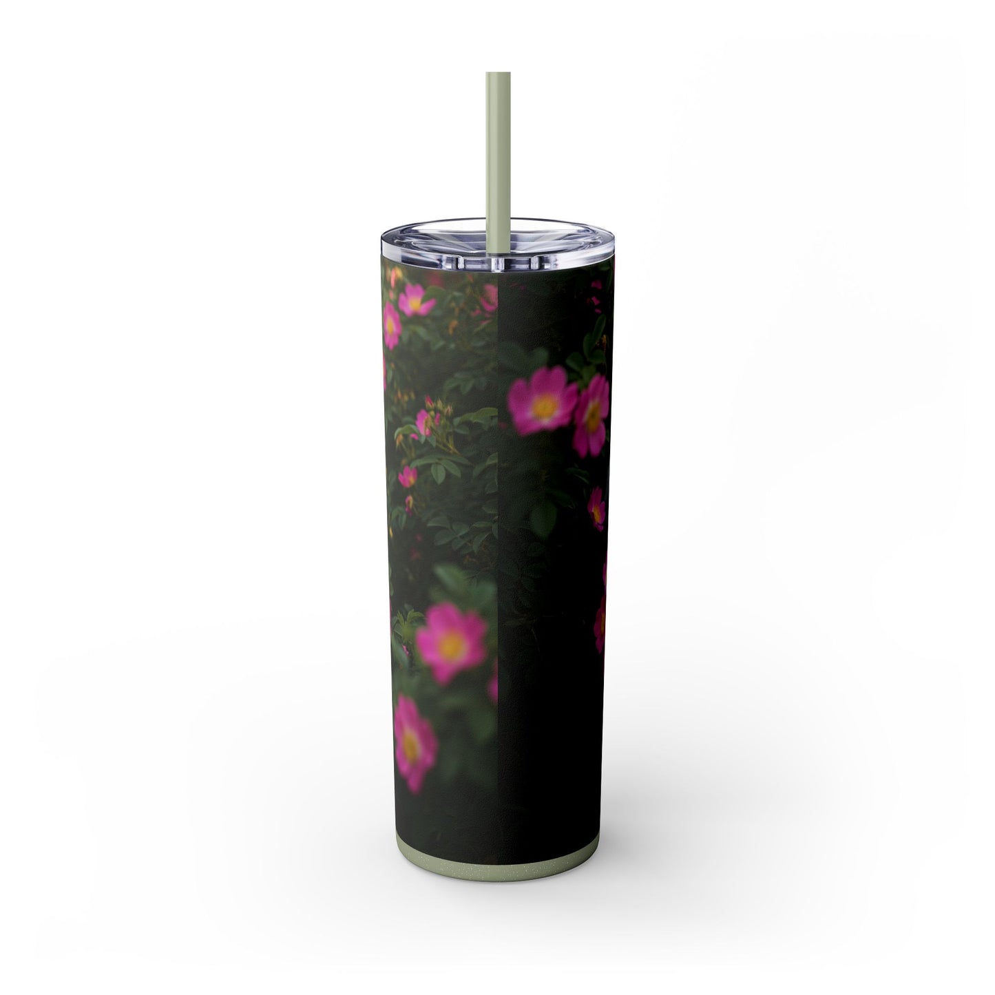 Old English Sheepdog Skinny Tumbler with Straw, 20oz