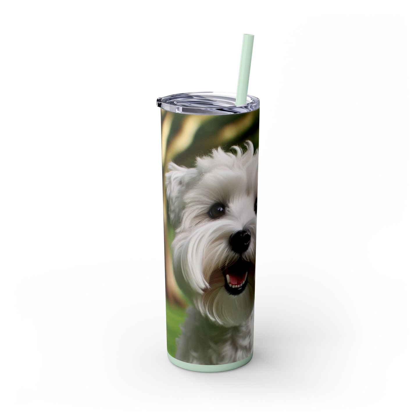 Sealyham Terrier Skinny Tumbler with Straw, 20oz