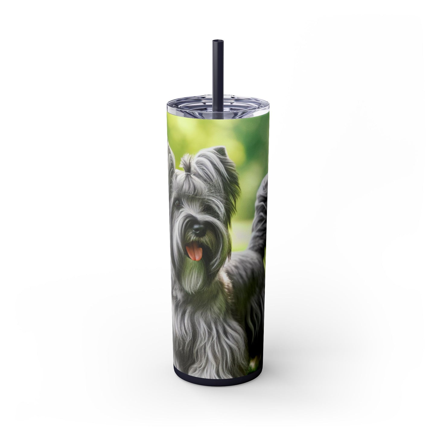 Skye Terrier Skinny Tumbler with Straw, 20oz