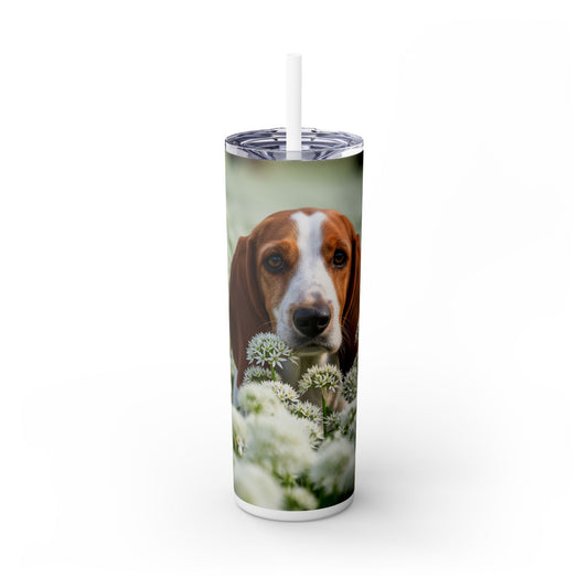 Petit Basset Griffon Vendeen Skinny Tumbler with Straw, 20oz