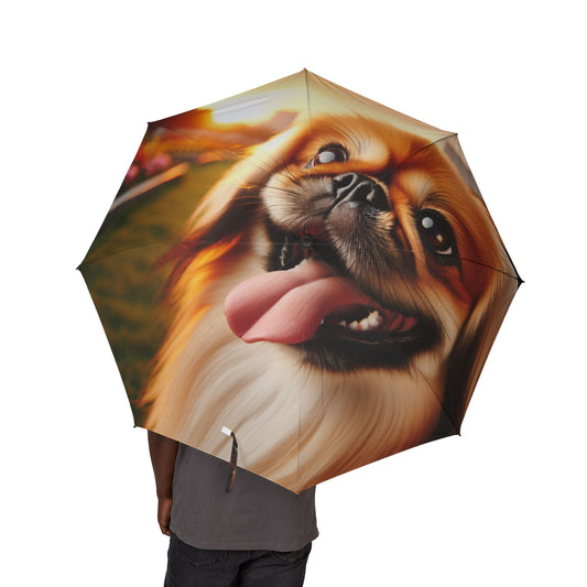 Pekingese Semi-Automatic Foldable Umbrella