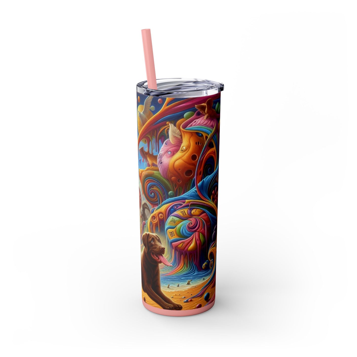Gobelet Labrador en chocolat avec paille, 590 ml