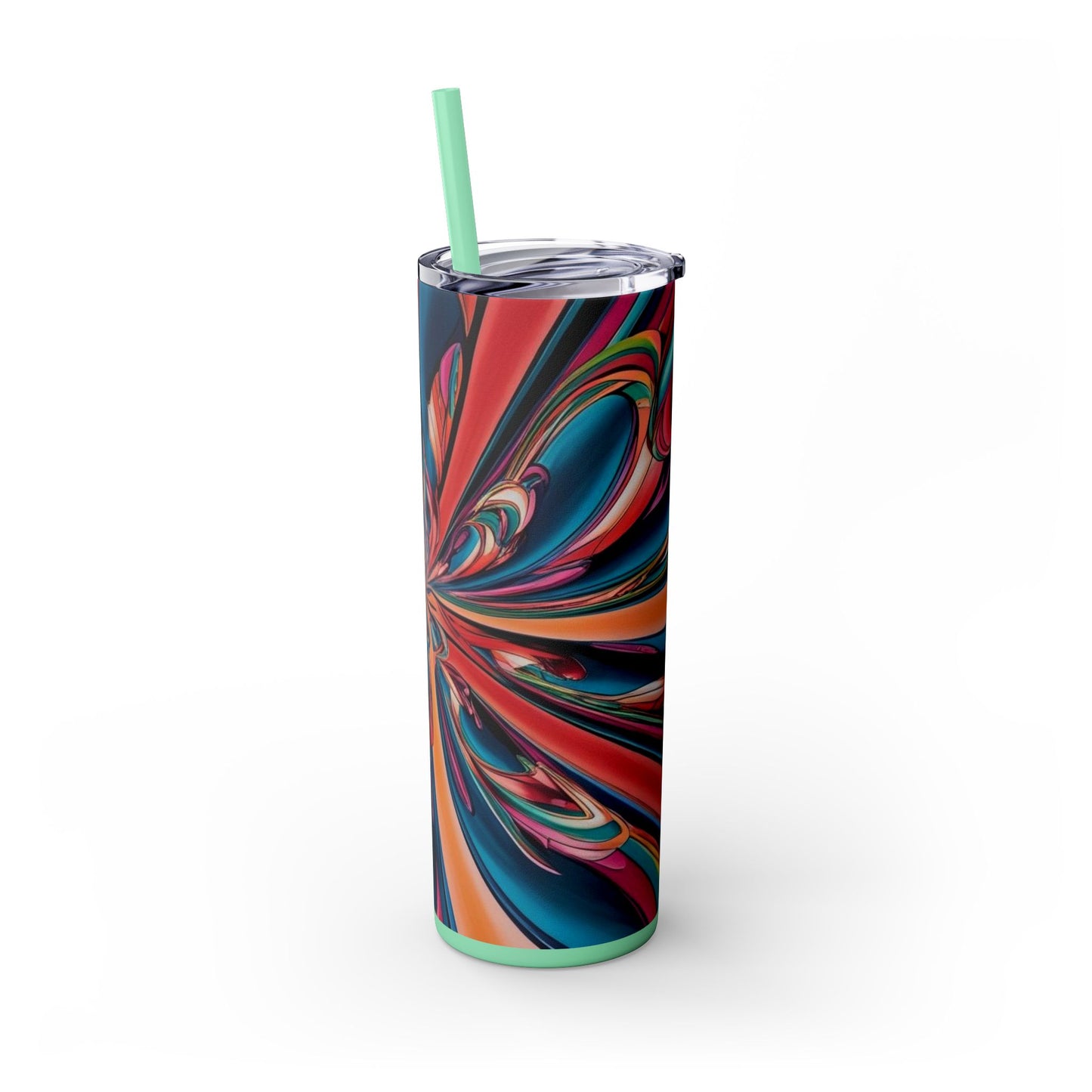 Optical Illusion Skinny Tumbler with Straw, 20oz