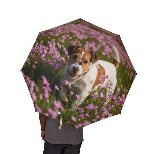 Parson Russell Terrier Semi-Automatic Foldable Umbrella