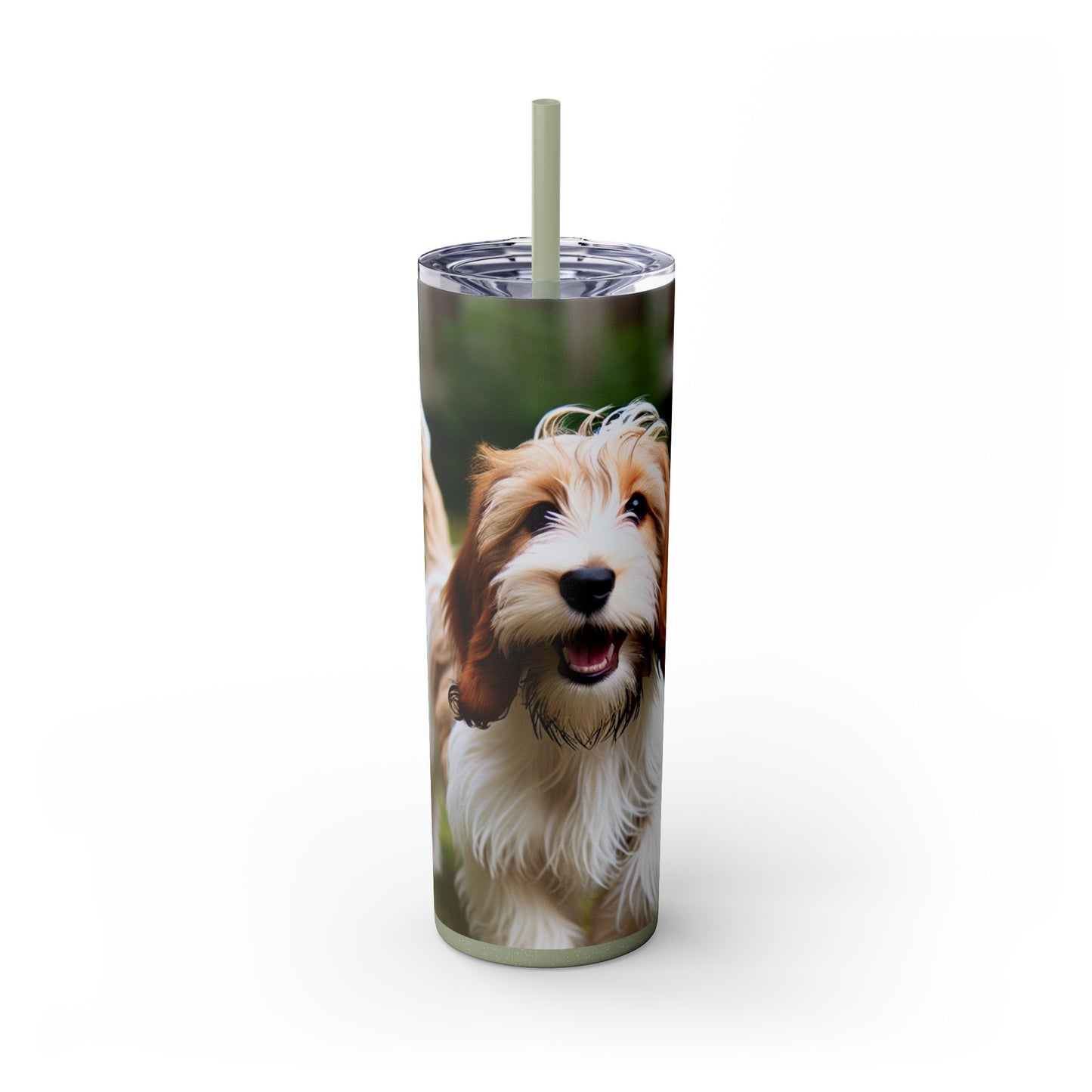 Petit Basset Griffon Vendeen Skinny Tumbler with Straw, 20oz