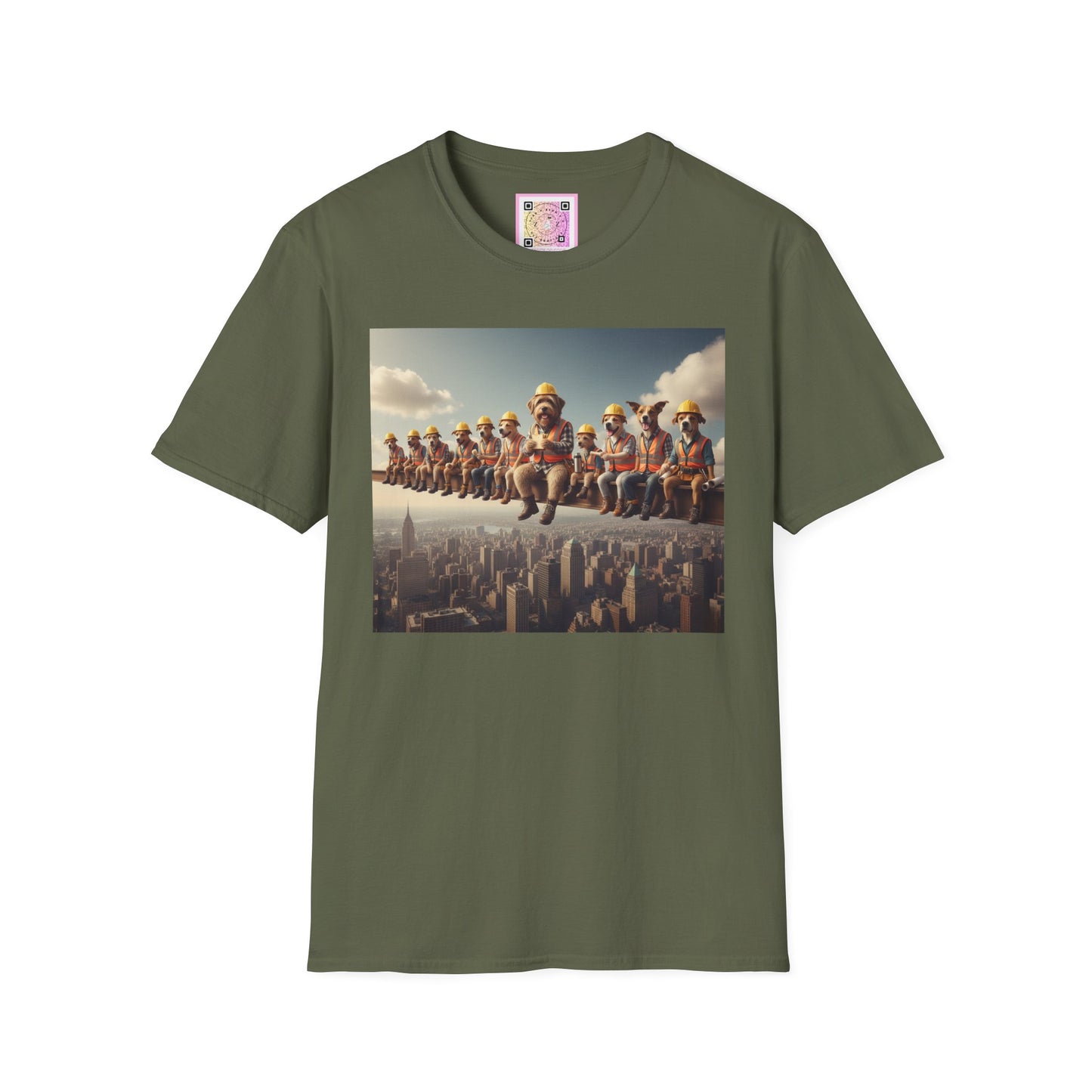 Canine Canvas Collection: Lunch atop a Skyscraper Homage Tee Shirt