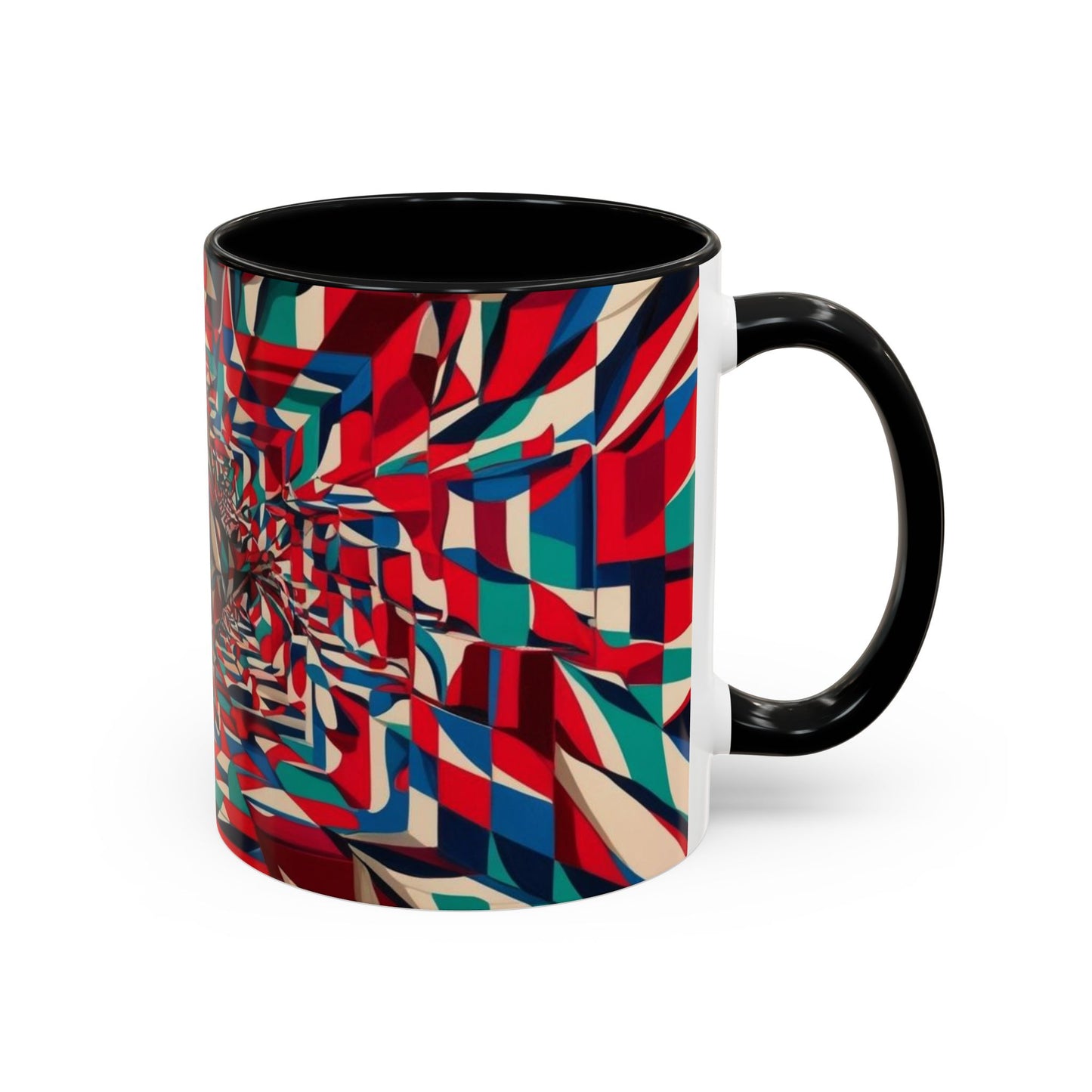 Optical Illusion Accent Mug – Ceramic Coffee Cup
