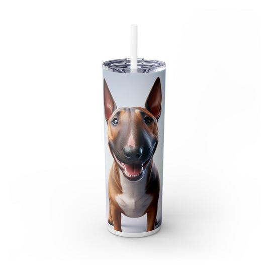 Miniature Bull Terrier Tumbler with Straw, 20oz