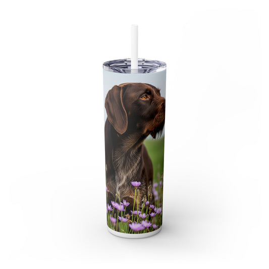German Wirehaired Pointer Tumbler with Straw, 20oz