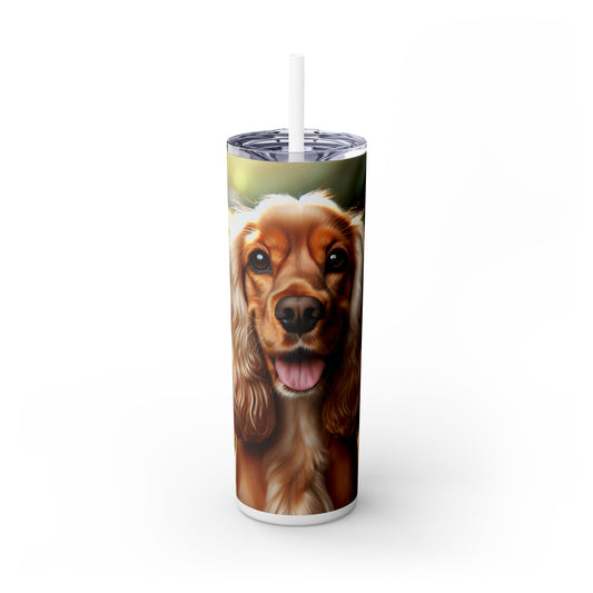 English Cocker Spaniel Skinny Tumbler with Straw, 20oz