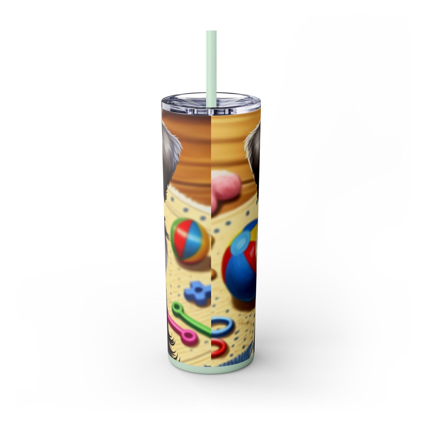 Miniature Schnauzer Skinny Tumbler with Straw, 20oz