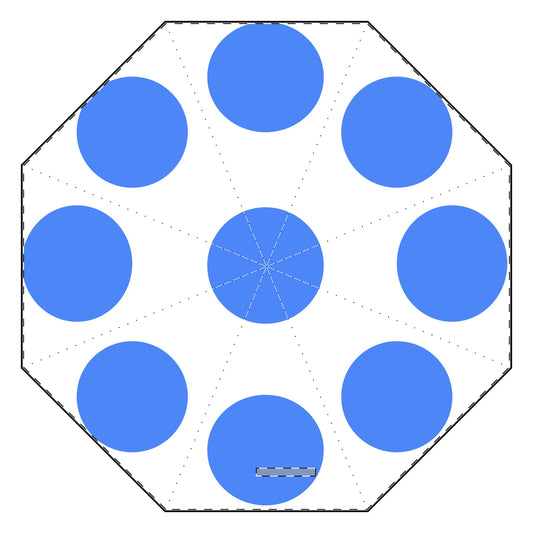 Blue Dots Semi-Automatic Foldable Umbrella