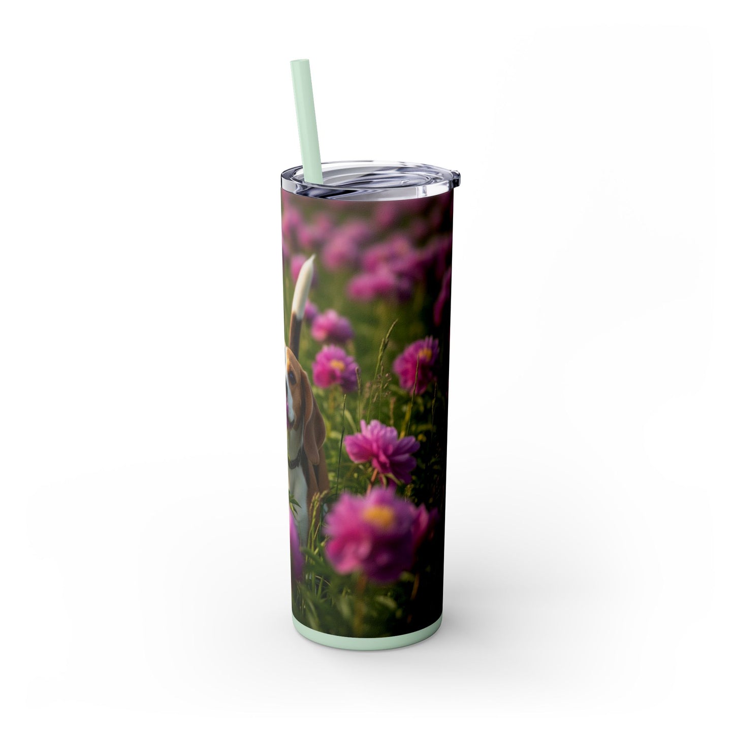 Beagle Skinny Tumbler with Straw, 20oz