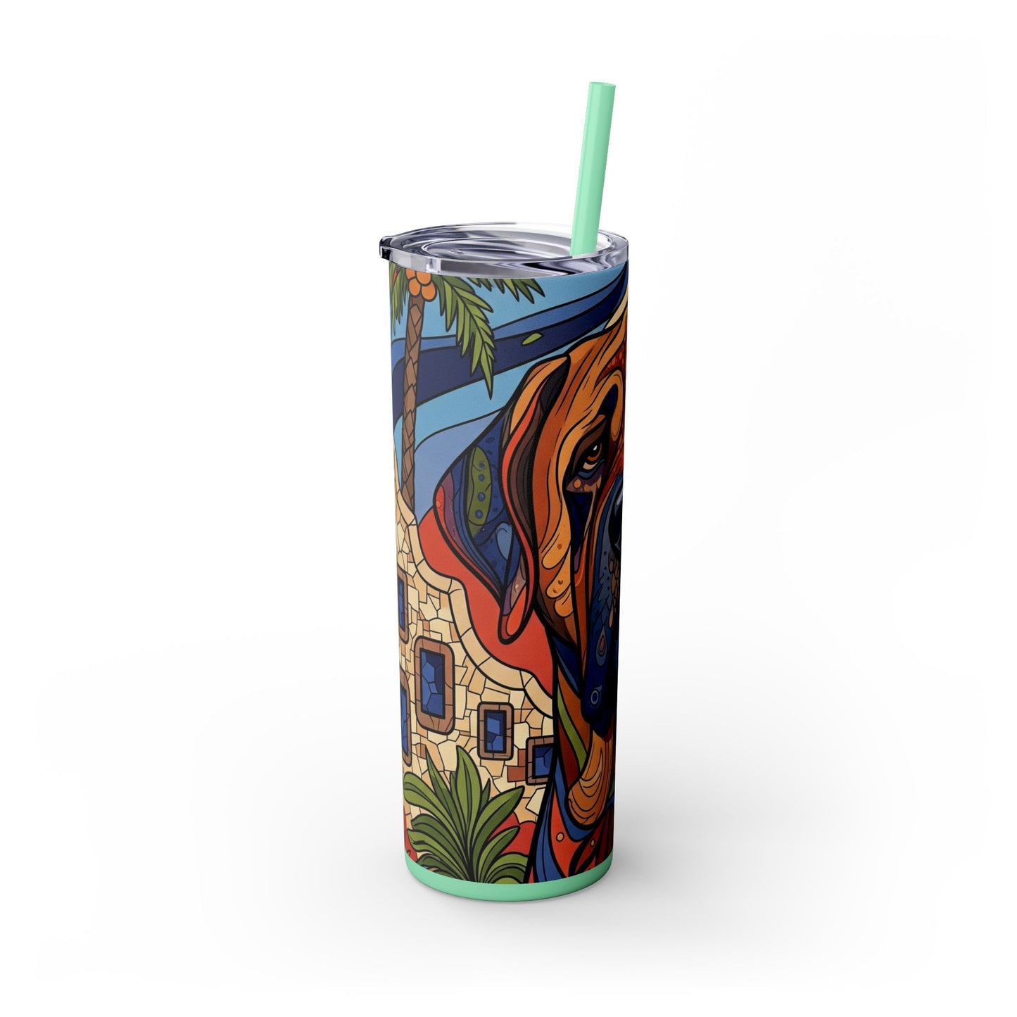 Spanish Mastiff Skinny Tumbler with Straw, 20oz