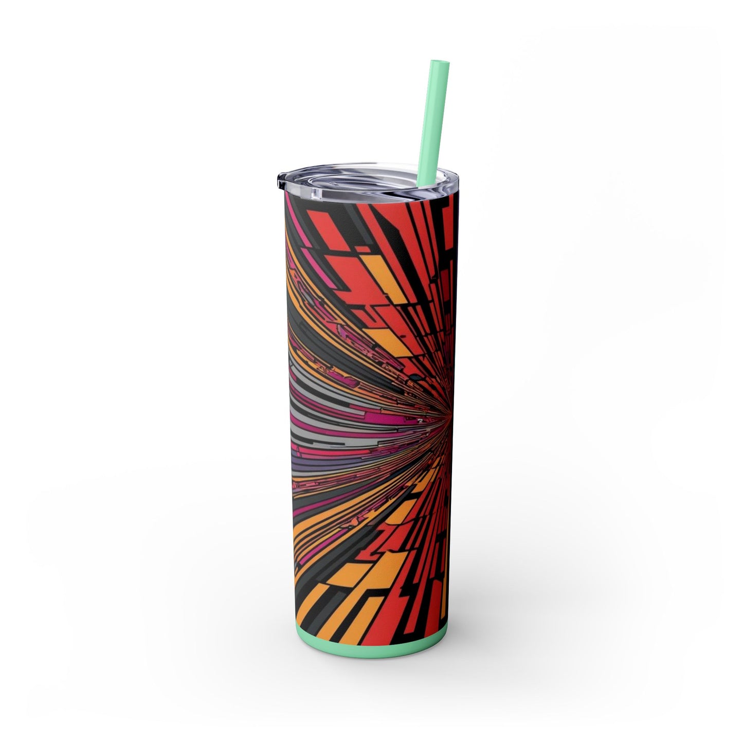 Optical Illusion Skinny Tumbler with Straw, 20oz