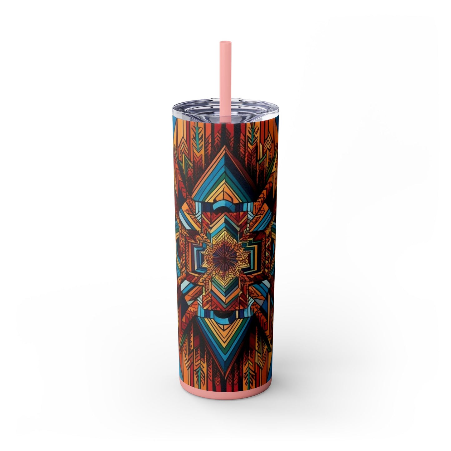 Optical Illusion Skinny Tumbler with Straw, 20oz