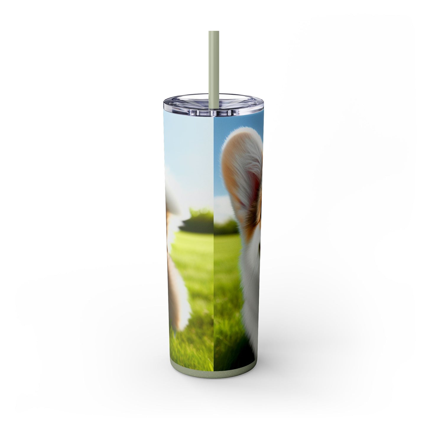 Welsh Corgi Cardigan Skinny Tumbler with Straw, 20oz