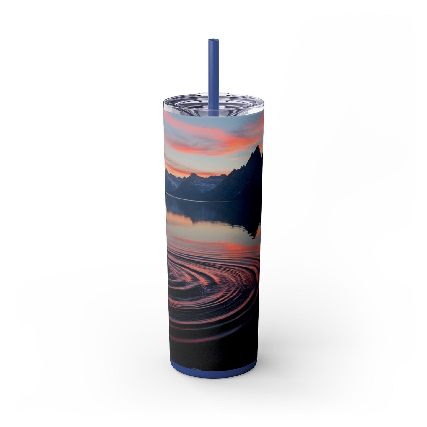 Ripple in a Mountain Lake Skinny Tumbler with Straw, 20oz