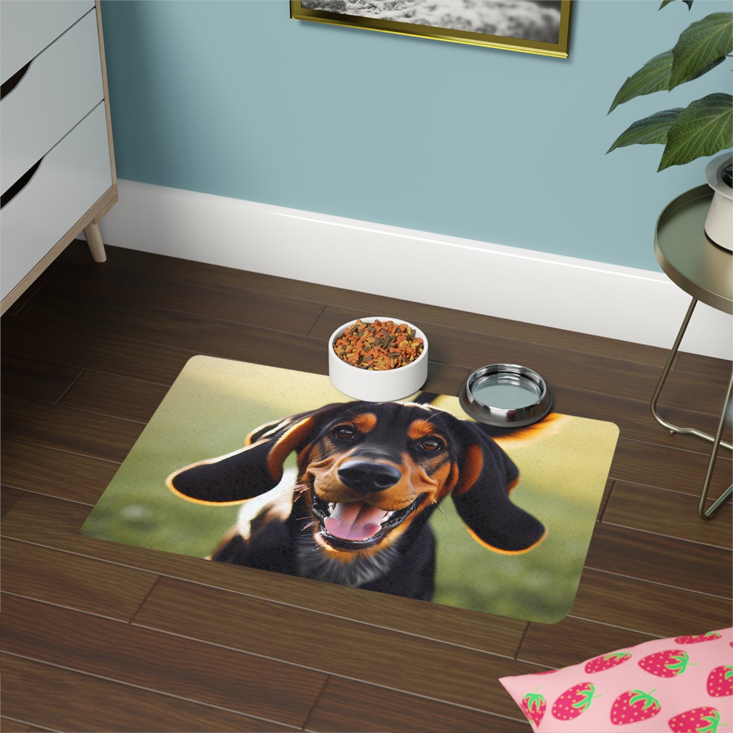 Pet Food Mat (12x18) - Black and Tan Coonhound