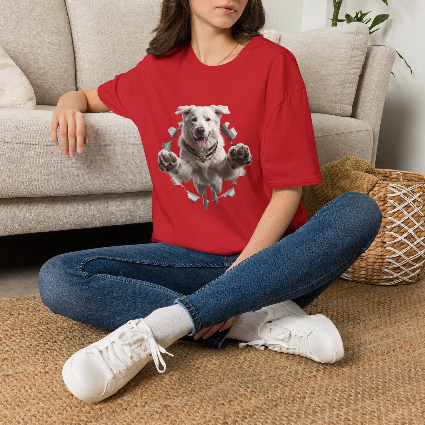 White Swiss Mountain Dog Tee Shirt