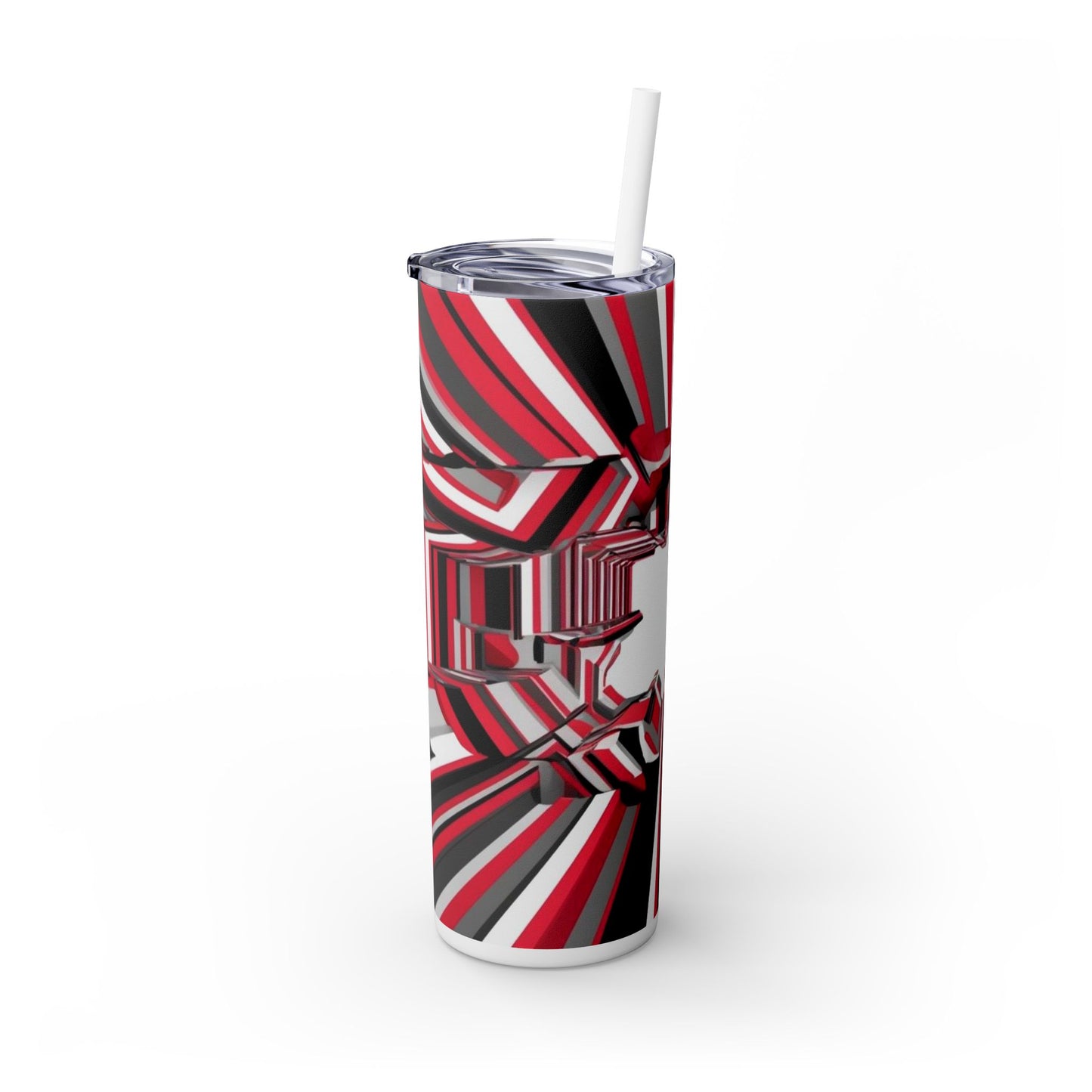 Optical Illusion Skinny Tumbler with Straw, 20oz