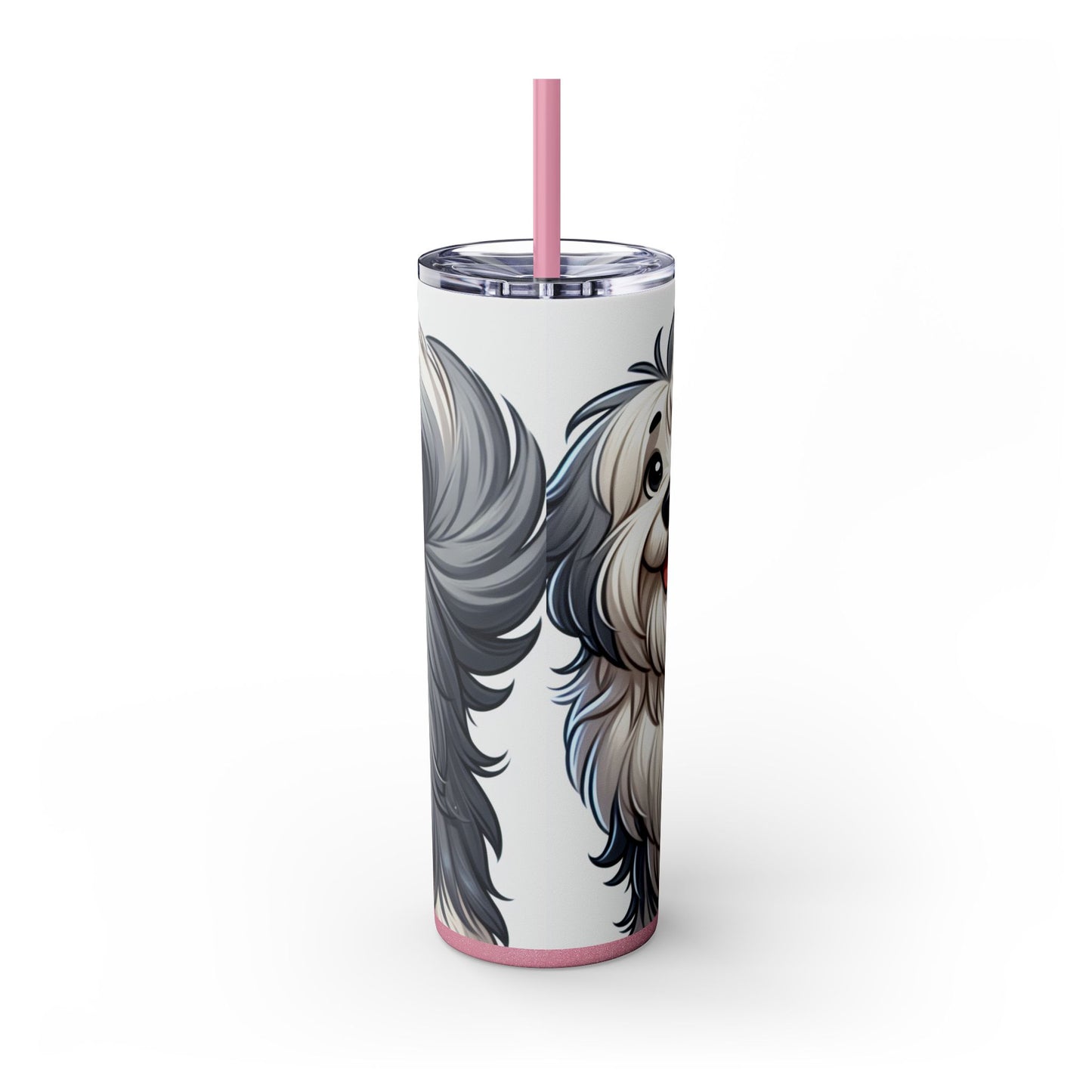 Old English Sheepdog Tumbler with Straw, 20oz