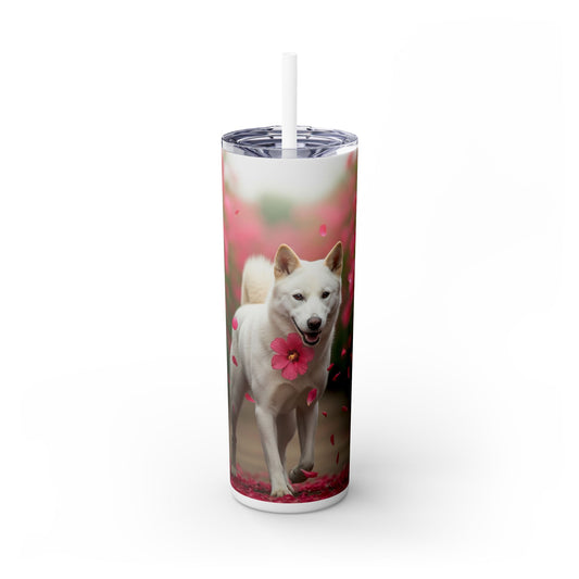 Korean Jindo Dog Tumbler with Straw, 20oz