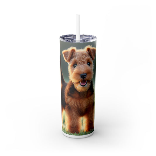 Welsh Terrier Skinny Tumbler with Straw, 20oz
