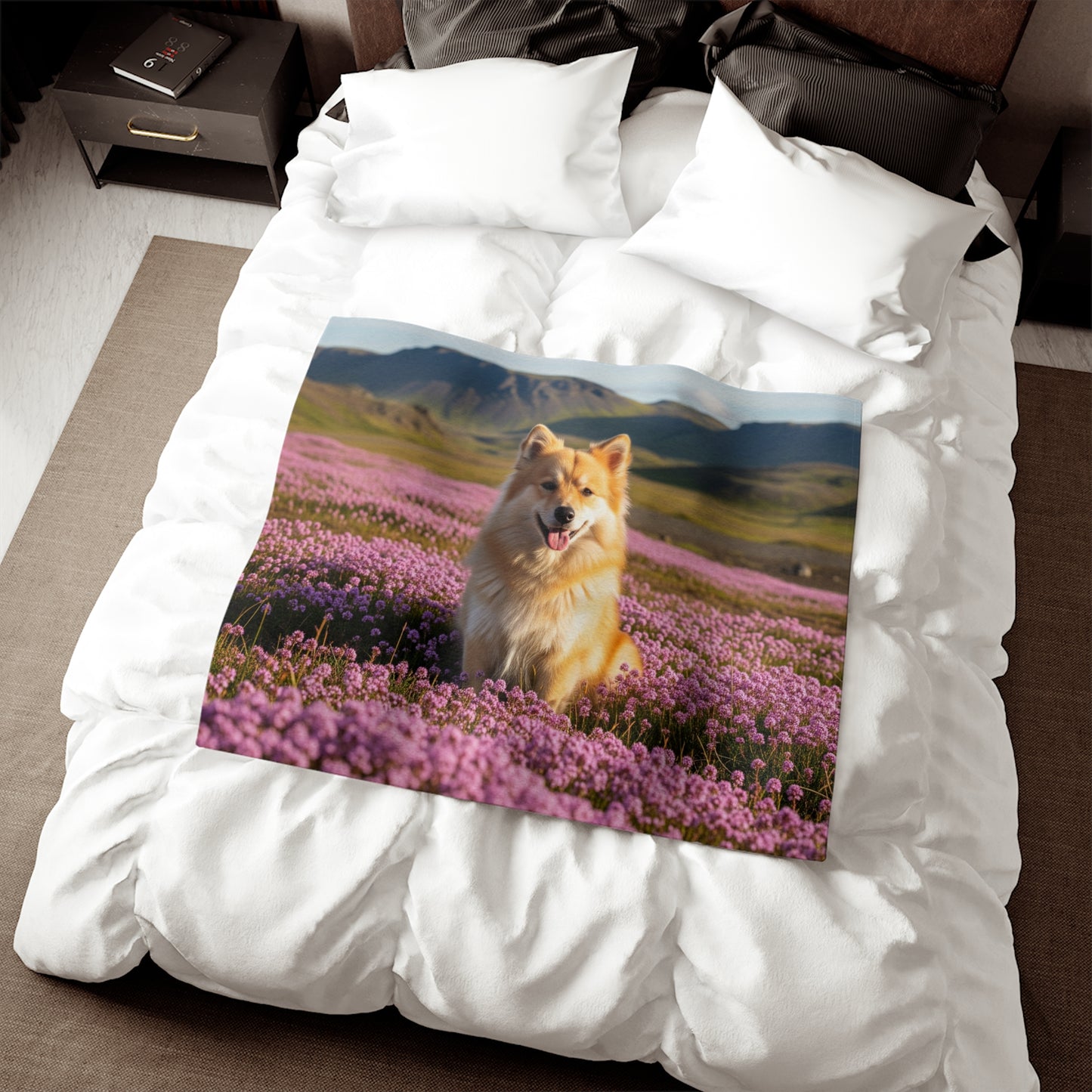 Manta de sudadera con diseño de perro pastor islandés