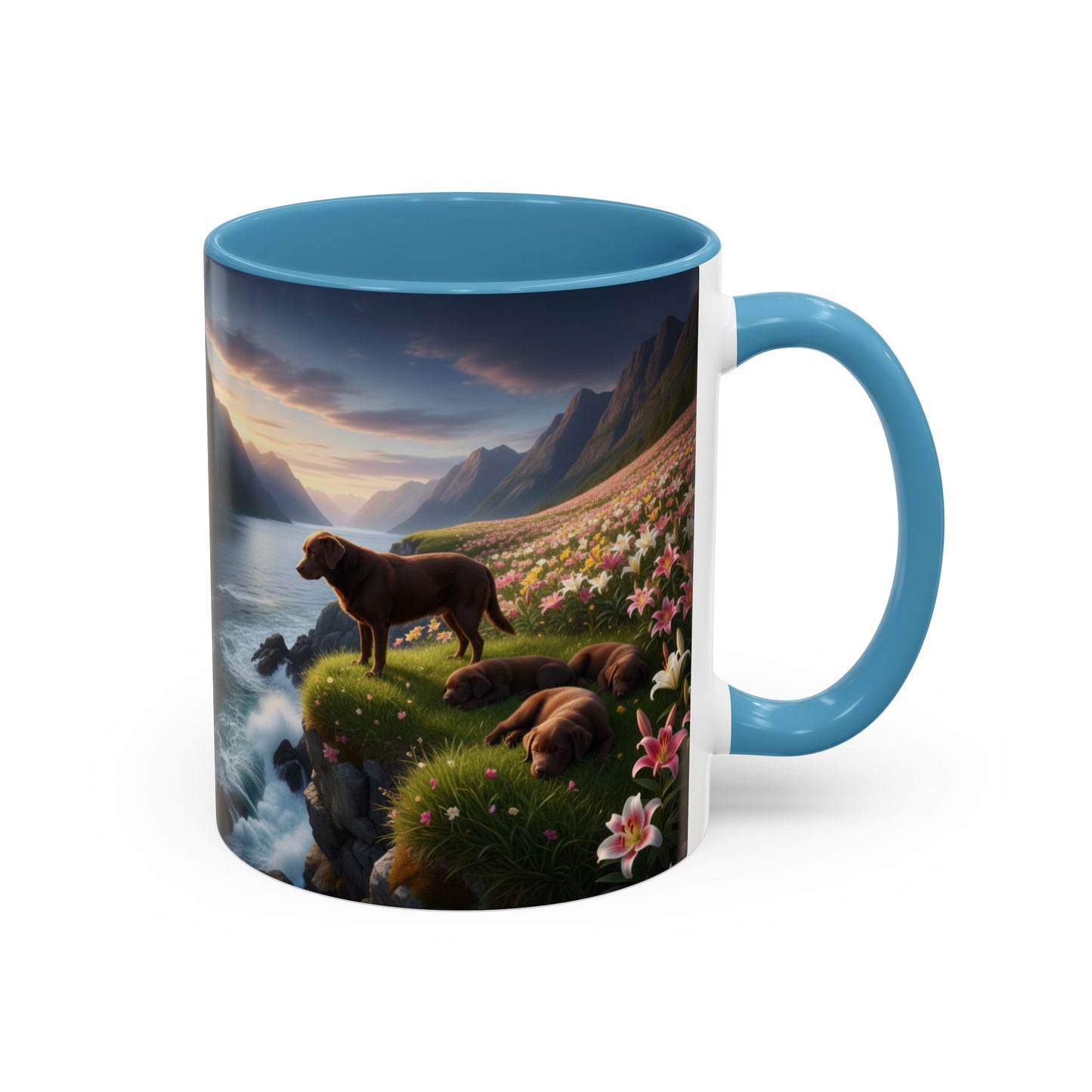 Chocolate Labrador Retriever Accent Mug – Ceramic Coffee Cup