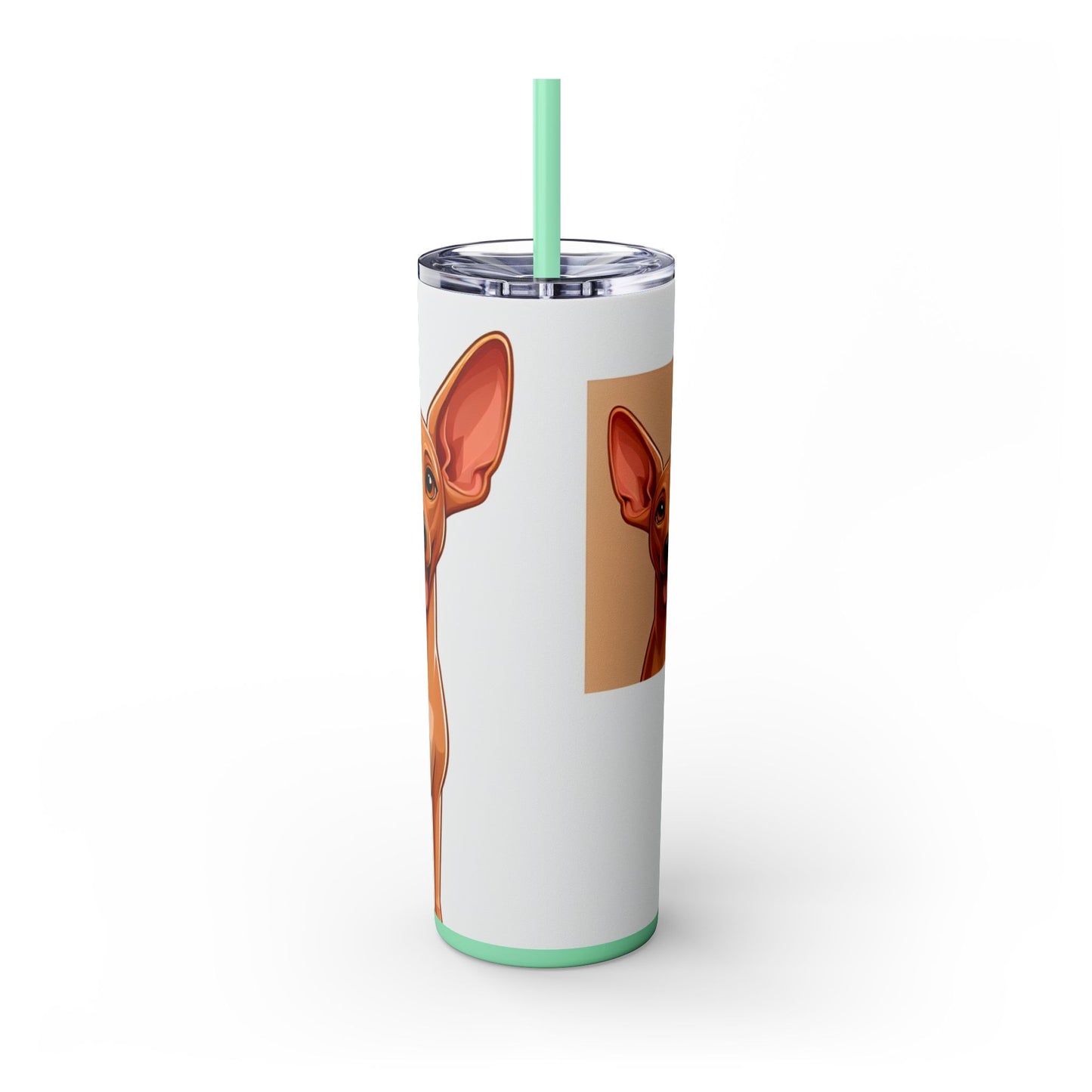 Pharaoh Hound Skinny Tumbler with Straw, 20oz