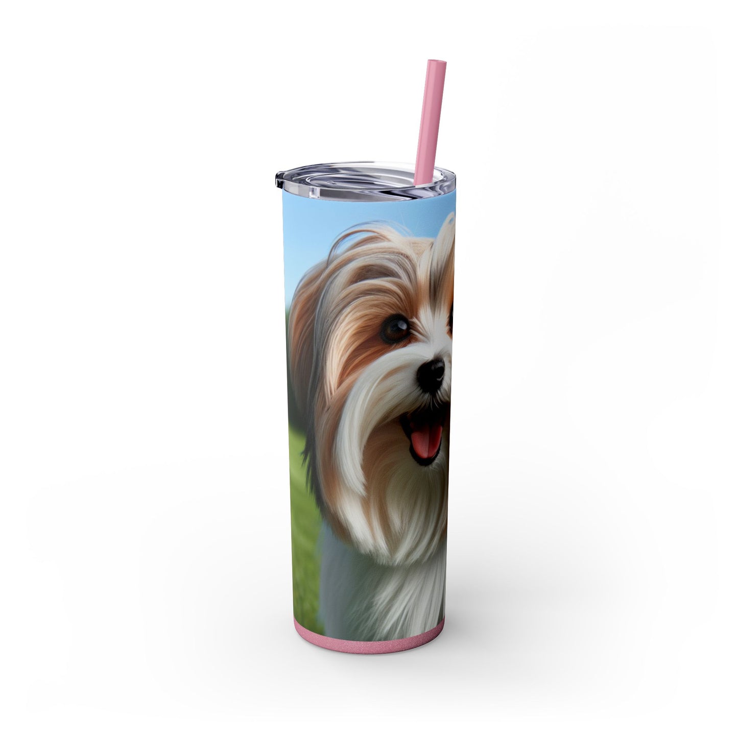 Biewer Terrier Tumbler with Straw, 20oz