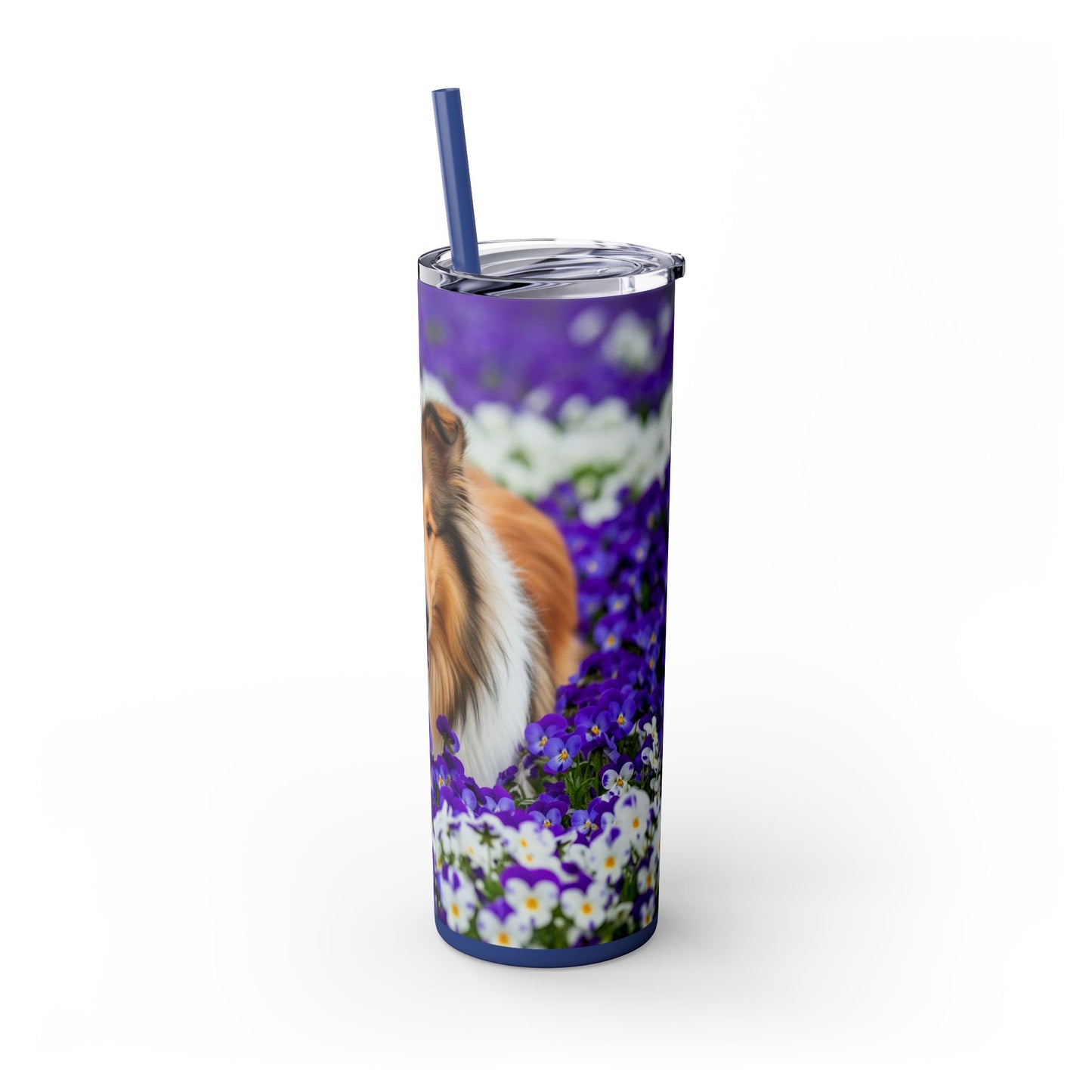 Gobelet isotherme Collie Skinny avec paille, 590 ml