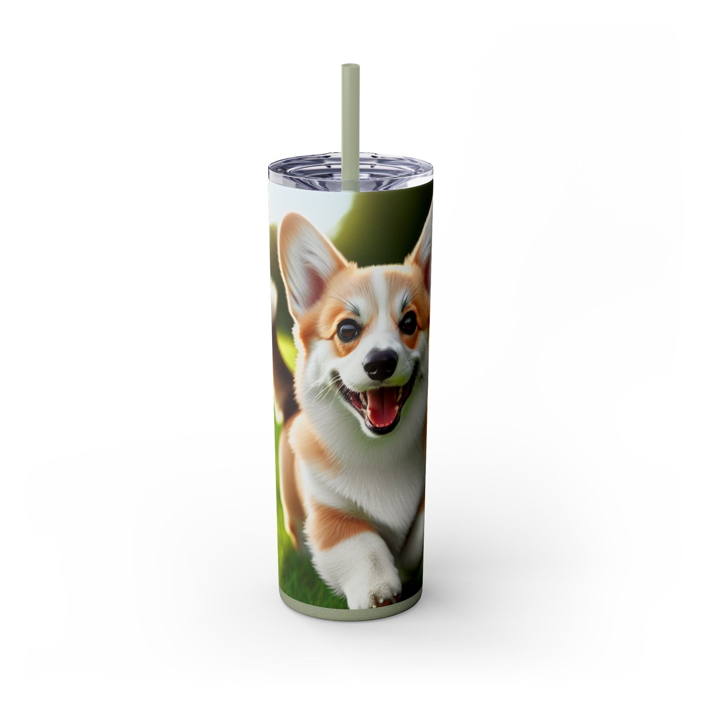Welsh Corgi Pembroke Skinny Tumbler with Straw, 20oz